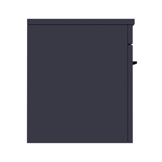 Arezzo 600 Matt Blue Wall Hung Vanity Unit with Worktop + Matt Black Handle  Standard Large Image