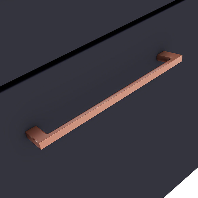 Arezzo 600 Matt Blue Wall Hung Vanity Unit with Worktop + Rose Gold Handle Profile Large Image