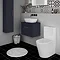 Arezzo 600 Matt Blue Wall Hung Vanity Unit with Worktop + Rose Gold Handle Standard Large Image
