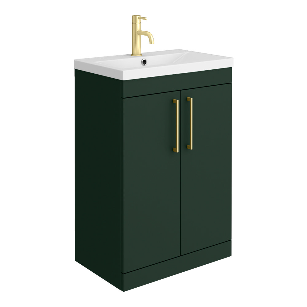 Arezzo 600 Matt Dark Green Floor Standing Vanity Unit with