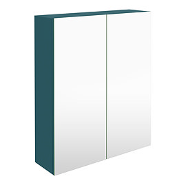 Arezzo 600 Matt Green 2-Door Mirror Cabinet Large Image
