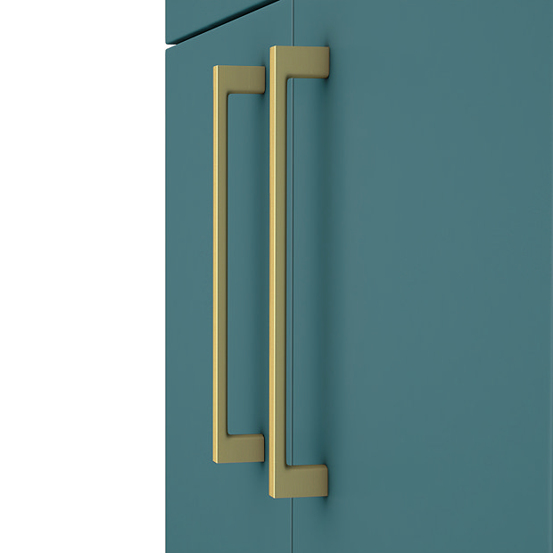 Arezzo 600 Matt Green Floor Standing Vanity Unit with Brushed Brass Handles  Feature Large Image
