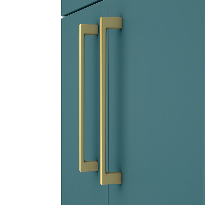 Arezzo 600 Matt Green Floor Standing Vanity Unit with Brushed Brass Handles Feature Large Image