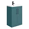 Arezzo 600 Matt Green Floor Standing Vanity Unit with Matt Black Handles Large Image