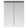 Arezzo 600 Matt Grey 2-Door Mirror Cabinet  Profile Large Image