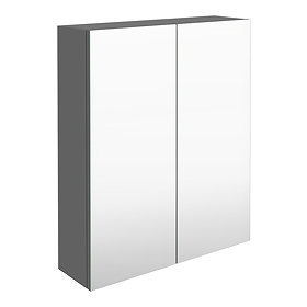 Arezzo 600 Matt Grey 2-Door Mirror Cabinet Large Image