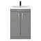 Arezzo 600 Matt Grey Floor Standing Vanity Unit with Chrome Handles Standard Large Image