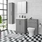 Arezzo 600 Matt Grey Floor Standing Vanity Unit with Matt Black Handles  In Bathroom Large Image