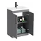 Arezzo 600 Matt Grey Floor Standing Vanity Unit with Matt Black Handles  additional Large Image