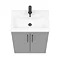 Arezzo 600 Matt Grey Floor Standing Vanity Unit with Matt Black Handles  Newest Large Image