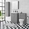 Arezzo 600 Matt Grey Floor Standing Vanity Unit with Rose Gold Handles  In Bathroom Large Image