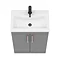 Arezzo 600 Matt Grey Floor Standing Vanity Unit with Rose Gold Handles  additional Large Image