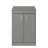 Arezzo 600 Matt Grey Floor Standing Vanity Unit with Worktop + Chrome Handles  Feature Large Image