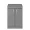 Arezzo 600 Matt Grey Floor Standing Vanity Unit with Worktop + Chrome Handles  Feature Large Image