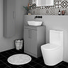 Arezzo 600 Matt Grey Floor Standing Vanity Unit with Worktop + Chrome Handles  Standard Large Image
