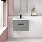Arezzo 600 Matt Grey Wall Hung 1-Drawer Vanity Unit with Matt Black Handle Feature Large Image