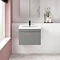 Arezzo 600 Matt Grey Wall Hung 1-Drawer Vanity Unit with Rose Gold Handle Feature Large Image