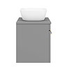 Arezzo Wall Hung Countertop Basin Unit - Grey with Brushed Brass Handle - 600mm inc. Basin  Newest Large Image