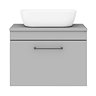 Arezzo Wall Hung Countertop Basin Unit - Grey with Black Handle - 600mm inc. Basin  In Bathroom Larg