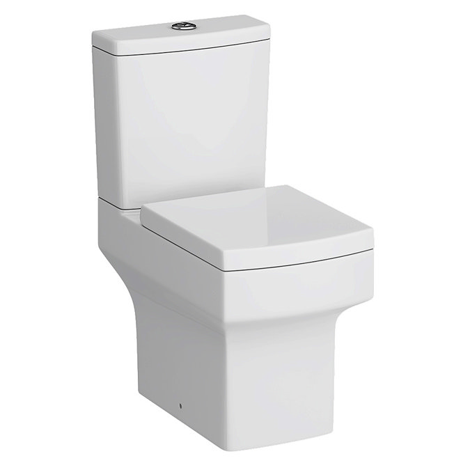 Arezzo 600 Matt Grey Wall Hung Vanity Unit with Matt Black Basin + Square Toilet  In Bathroom Large Image