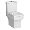 Arezzo 600 Matt Grey Wall Hung Vanity Unit with Matt Black Basin + Square Toilet In Bathroom Large Image
