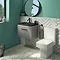 Arezzo 600 Matt Grey Wall Hung Vanity Unit with Matt Black Basin + Square Toilet Large Image