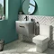 Arezzo 600 Matt Grey Wall Hung Vanity Unit with Matt Blue Basin + Black Handle Standard Large Image