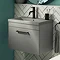 Arezzo 600 Matt Grey Wall Hung Vanity Unit with Matt Grey Basin + Black Handle Large Image