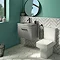 Arezzo 600 Matt Grey Wall Hung Vanity Unit with Matt Grey Basin + Square Toilet Large Image