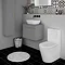 Arezzo 600 Matt Grey Wall Hung Vanity Unit with Worktop + Brushed Brass Handle Standard Large Image