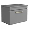 Arezzo 600 Matt Grey Wall Hung Vanity Unit with Worktop + Brushed Brass Handle Large Image