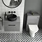 Arezzo 600 Matt Grey Wall Hung Vanity Unit with Worktop + Matt Black Handle In Bathroom Large Image