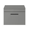 Arezzo 600 Matt Grey Wall Hung Vanity Unit with Worktop + Matt Black Handle  Feature Large Image