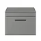Arezzo 600 Matt Grey Wall Hung Vanity Unit with Worktop + Matt Black Handle Feature Large Image
