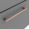 Arezzo 600 Matt Grey Wall Hung Vanity Unit with Worktop + Rose Gold Handle  Profile Large Image