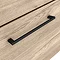 Arezzo 600 Rustic Oak Wall Hung 2-Drawer Vanity Unit with Matt Black Slimline Basin + Handles