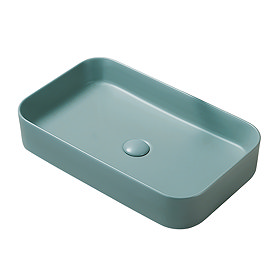 Arezzo 600 x 370mm Curved Rectangular Counter Top Basin - Matt Green Large Image