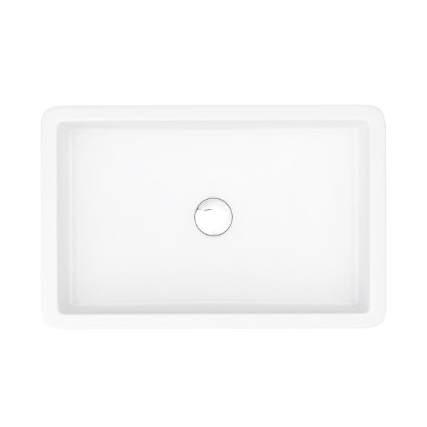 Arezzo 600 x 390mm Gloss White Rectangular Counter Top Basin  In Bathroom Large Image