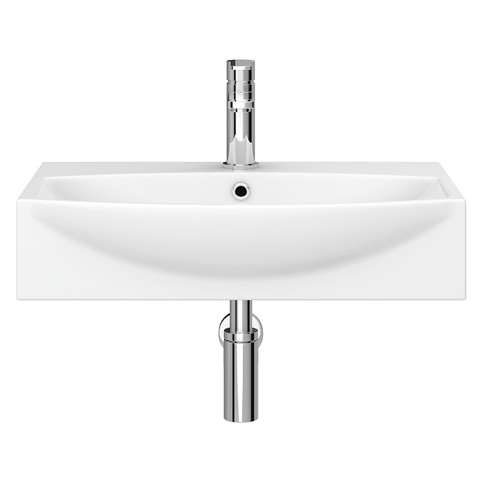 Arezzo 600 x 400mm Modern Wall Mounted or Countertop Basin - 1 Tap Hole