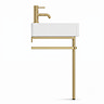 Arezzo 600 x 425mm Brushed Brass Washstand with Gloss White Ceramic Basin – 1 Tap Hole