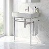 Arezzo 600 x 425mm Chrome Washstand with Gloss White Ceramic Basin – 1 Tap Hole