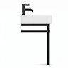 Arezzo 600 x 425mm Matt Black Washstand with Gloss White Ceramic Basin – 1 Tap Hole