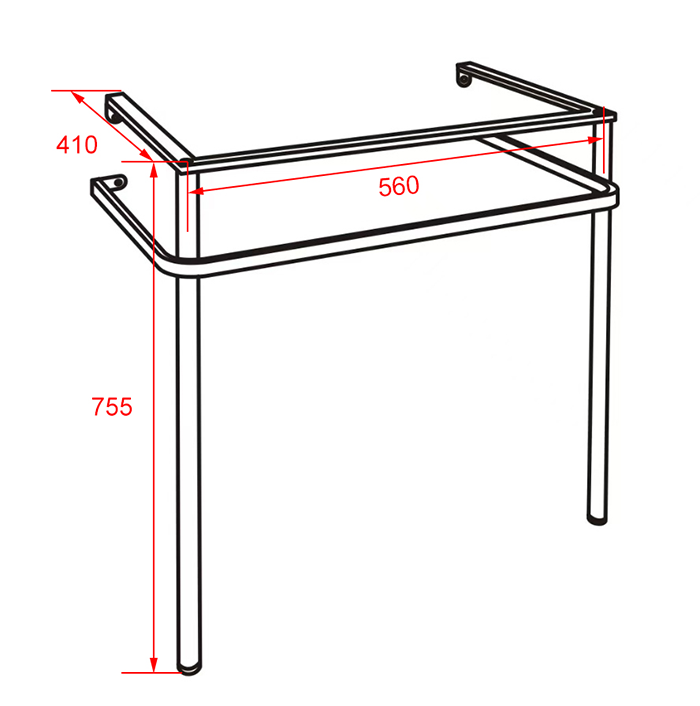 Arezzo 600 x 425mm Matt Black Washstand with Gloss White Ceramic Basin – 1 Tap Hole