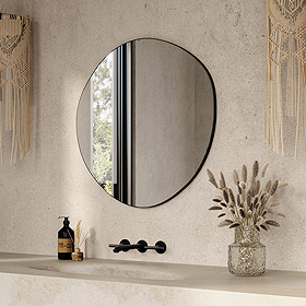 Arezzo 600 x 580mm Organic Mirror - Matt Black
