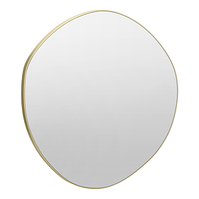 Arezzo 600 x 580mm Organic Mirror - Brushed Brass