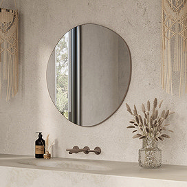 Arezzo 600 x 580mm Organic Mirror - Brushed Bronze