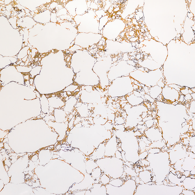 Arezzo 600mm Matt White & Gold Effect Marble Shelf with White Round Basin