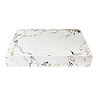 Arezzo 600mm Matt White & Gold Effect Marble Shelf with White Round Basin