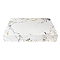 Arezzo 600mm Matt White & Gold Effect Marble Shelf with White Round Basin