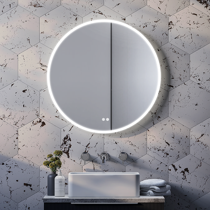 Arezzo 600mm Round LED Illuminated Anti-Fog Bathroom Mirror with Bluetooth